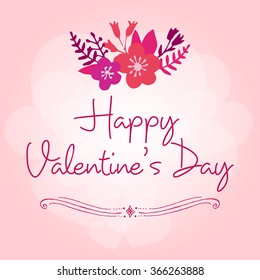 Valentine's Day Celebration lettering card. Vector illustration