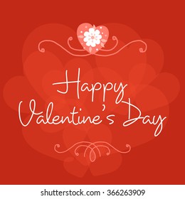 Valentine's Day Celebration lettering card. Vector illustration