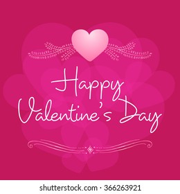 Valentine's Day Celebration lettering card. Vector illustration