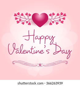 Valentine's Day Celebration lettering card. Vector illustration