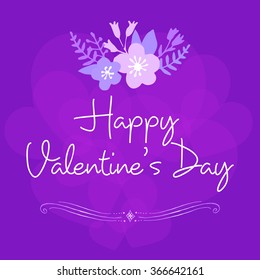 Valentine's Day Celebration lettering card. Vector illustration