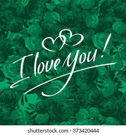 Valentine's Day Celebration lettering card. Vector illustration