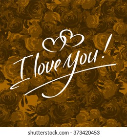 Valentine's Day Celebration lettering card. Vector illustration