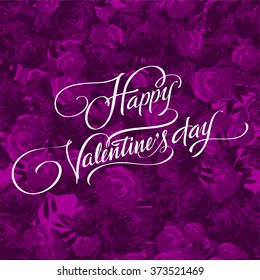 Valentine's Day Celebration lettering card. Vector illustration