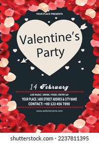 Valentine's day celebration party flyer poster social media post design