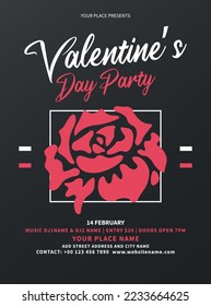 Valentine's day celebration party poster flyer social media post design