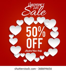 Valentine's Day celebration  Poster, Banner or Flyer design of Sale with different discount offer.