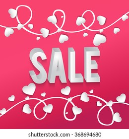 Valentine's Day celebration  Poster, Banner or Flyer design of Sale with different discount offer.