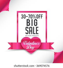 Valentine's Day celebration Poster, Banner or Flyer design of Sale with different discount offer.