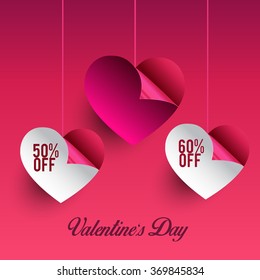 Valentine's Day celebration Poster, Banner or Flyer design of Sale with different discount offer.