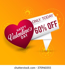Valentine's Day celebration Poster, Banner or Flyer design of Sale with different discount offer.