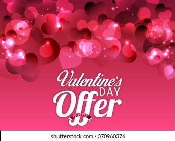 Valentine's Day celebration Poster, Banner or Flyer design of Sale with different discount offer.