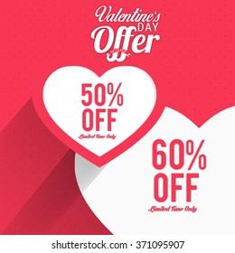 Valentine's Day celebration Poster, Banner design of Big Sale with different discount offer.