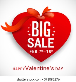 Valentine's Day celebration Poster, Banner design of Big Sale with different discount offer.