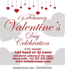 Valentine's day celebration poster flyer or  social media post design