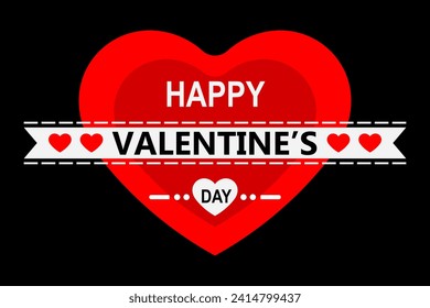 Valentines Day Celebration typography vector. love line hearts border in middle Decorative festive romantic background Greeting wish friends family. couple in love day party marriage proposal.