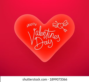 Valentines Day celebration vector banner with beautiful heart