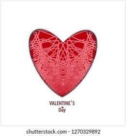 . Valentine's day. Celebration vector illustration. Decorative print. Heart - vector icon. Red heart icon, love icon.