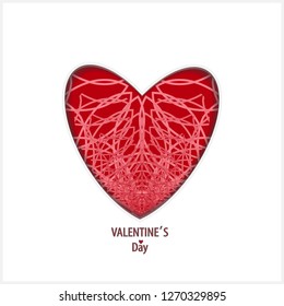 . Valentine's day. Celebration vector illustration. Decorative print. Heart - vector icon. Red heart icon, love icon.