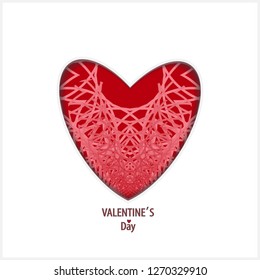 . Valentine's day. Celebration vector illustration. Decorative print. Heart - vector icon. Red heart icon, love icon.