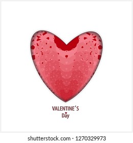 . Valentine's day. Celebration vector illustration. Decorative print. Heart - vector icon. Red heart icon, love icon.