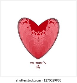 . Valentine's day. Celebration vector illustration. Decorative print. Heart - vector icon. Red heart icon, love icon.