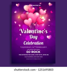 Valentine's Day celebrations flyer design.