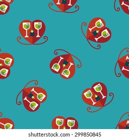 Valentine's day champagne flat icon,eps10 seamless pattern background
