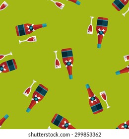 Valentine's day champagne flat icon,eps10 seamless pattern background