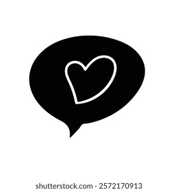 Valentines day chat decoration. Vector minimalism vector illustration