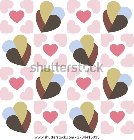 Valentine's Day Checkered Seamless Patter with Hearts. Repeating print for wrapping paper and textile. Romantic pink and red background. Chessboard backdrop texture. Vector illustration. abstract geometric colorful seamless pattern, background Heart shape illustration seamless pattern on pastel pink table, Valentine's day background concept. eps 10