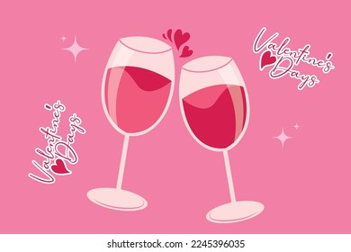Colección de elementos Cheers del día de San Valentín en diseño plano diseño vectorial simple y elegante