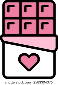 Valentine's Day Chocolate Bar Icon 
