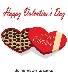 Valentine's Day of chocolate candy white background.