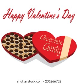 Valentine's Day of chocolate candy white background.