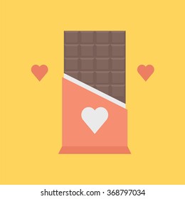 Valentines day chocolate color icon suitable for info graphics, websites and print media. Vector, flat icon, clip art.