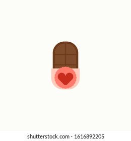 Valentines day, chocolate flat icon. Element of Web Valentine day icon for mobile concept and web apps. Detailed Valentines day, chocolate icon can be used for web and mobile.