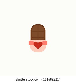 Valentines day, chocolate flat icon. Element of Web Valentine day icon for mobile concept and web apps. Detailed Valentines day, chocolate icon can be used for web and mobile.