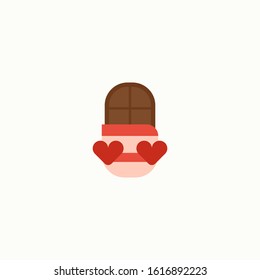 Valentines day, chocolate flat icon. Element of Web Valentine day icon for mobile concept and web apps. Detailed Valentines day, chocolate icon can be used for web and mobile.