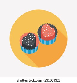 Valentine's Day chocolate flat icon with long shadow,eps10