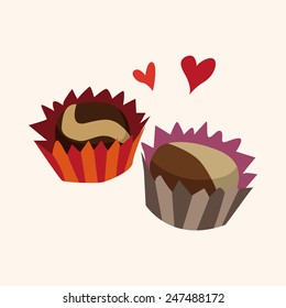 Valentine's Day chocolate flat icon 