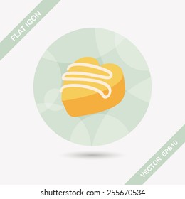 Valentine's Day chocolate flat icon with long shadow,eps10