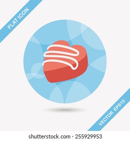 Valentine's Day chocolate flat icon with long shadow,eps10