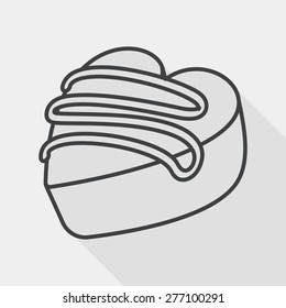 Valentine's Day chocolate flat icon with long shadow, line icon