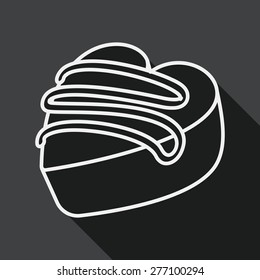 Valentine's Day chocolate flat icon with long shadow, line icon