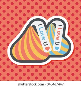 Valentine's Day chocolate flat icon with long shadow,eps10