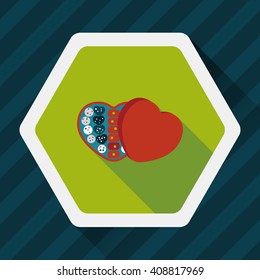 Valentine's Day chocolate flat icon with long shadow,eps10