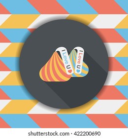 Valentine's Day chocolate flat icon with long shadow,eps10
