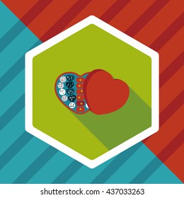 Valentine's Day chocolate flat icon with long shadow,eps10