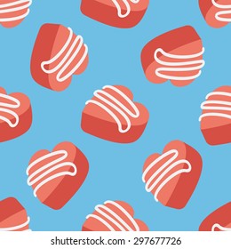 Valentine's Day chocolate flat icon,eps10 seamless pattern background